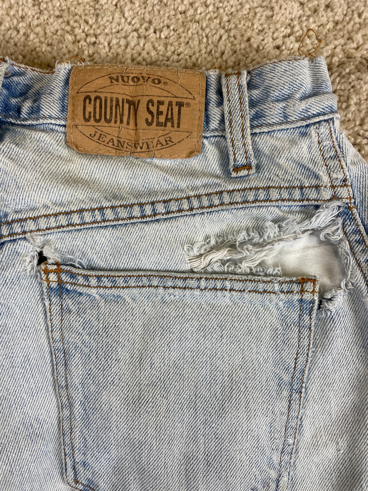 Vintage Relaxed Fit Jeans Womens 25×30 Denim Cotton Distressed High Waisted Blue