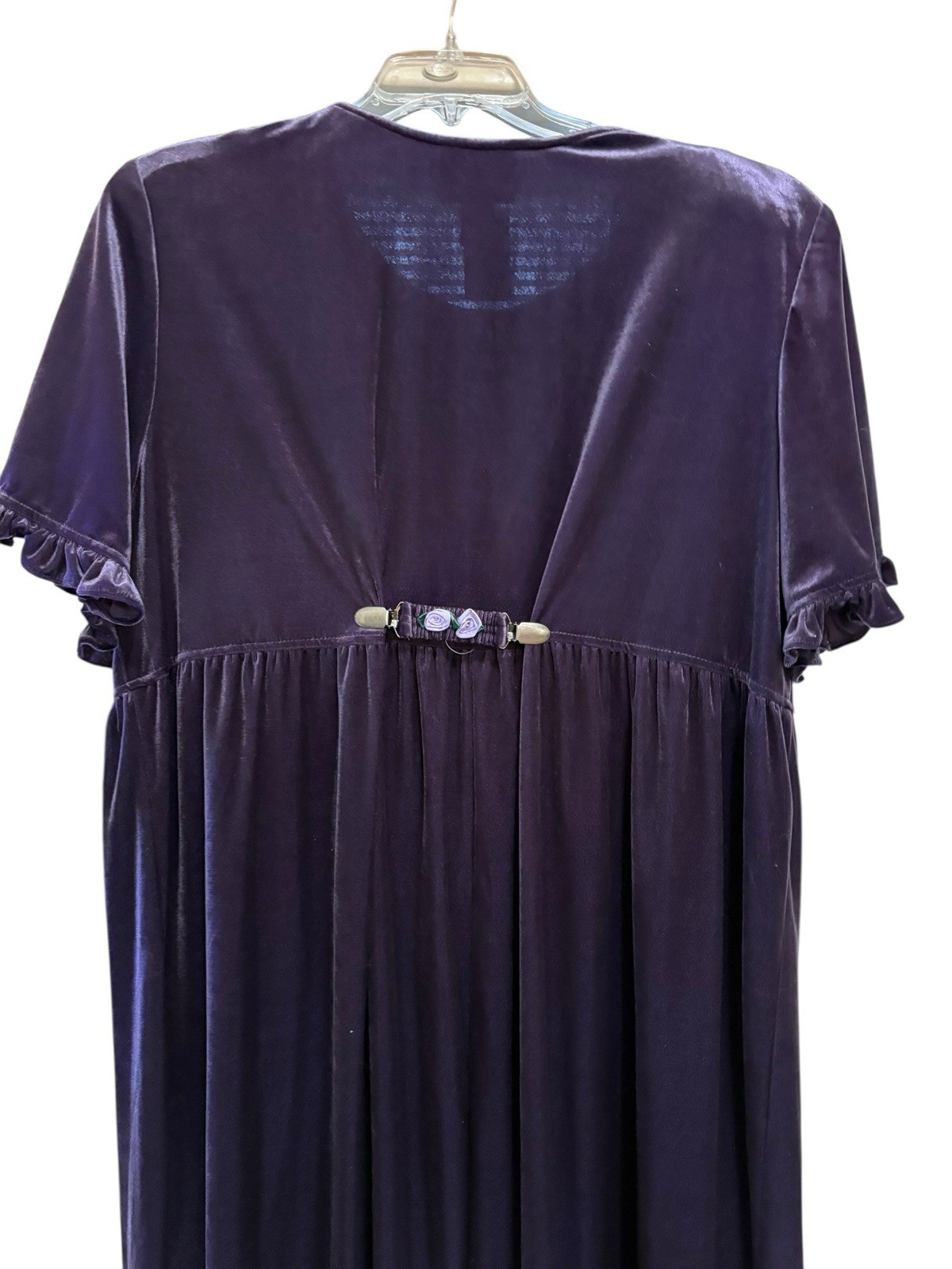 Vintage More Jazz Velvet Choir Dress Purple Button Front Ruffle Hem 20WP NWT