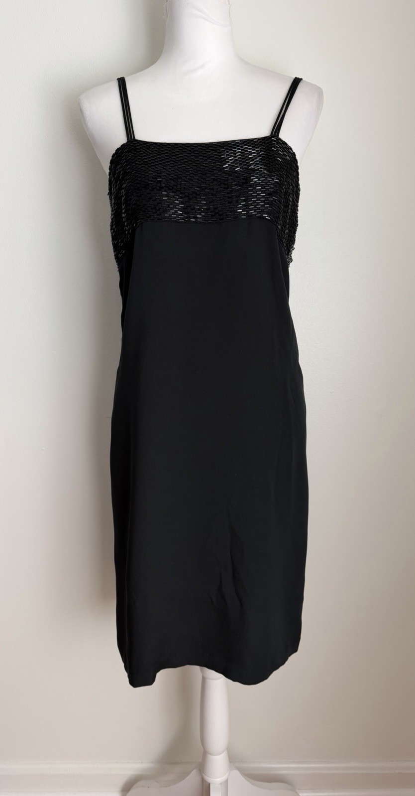 Vintage Linda Allard For Ellen Tracy Shift Little Black Dress, Silk, Size 4