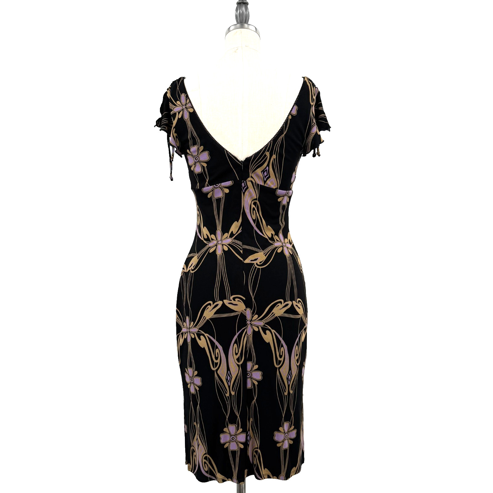 VTG 90s Y2K Guess Collection Dress Dark Art Nouveau Gothic Bodycon Midi USA