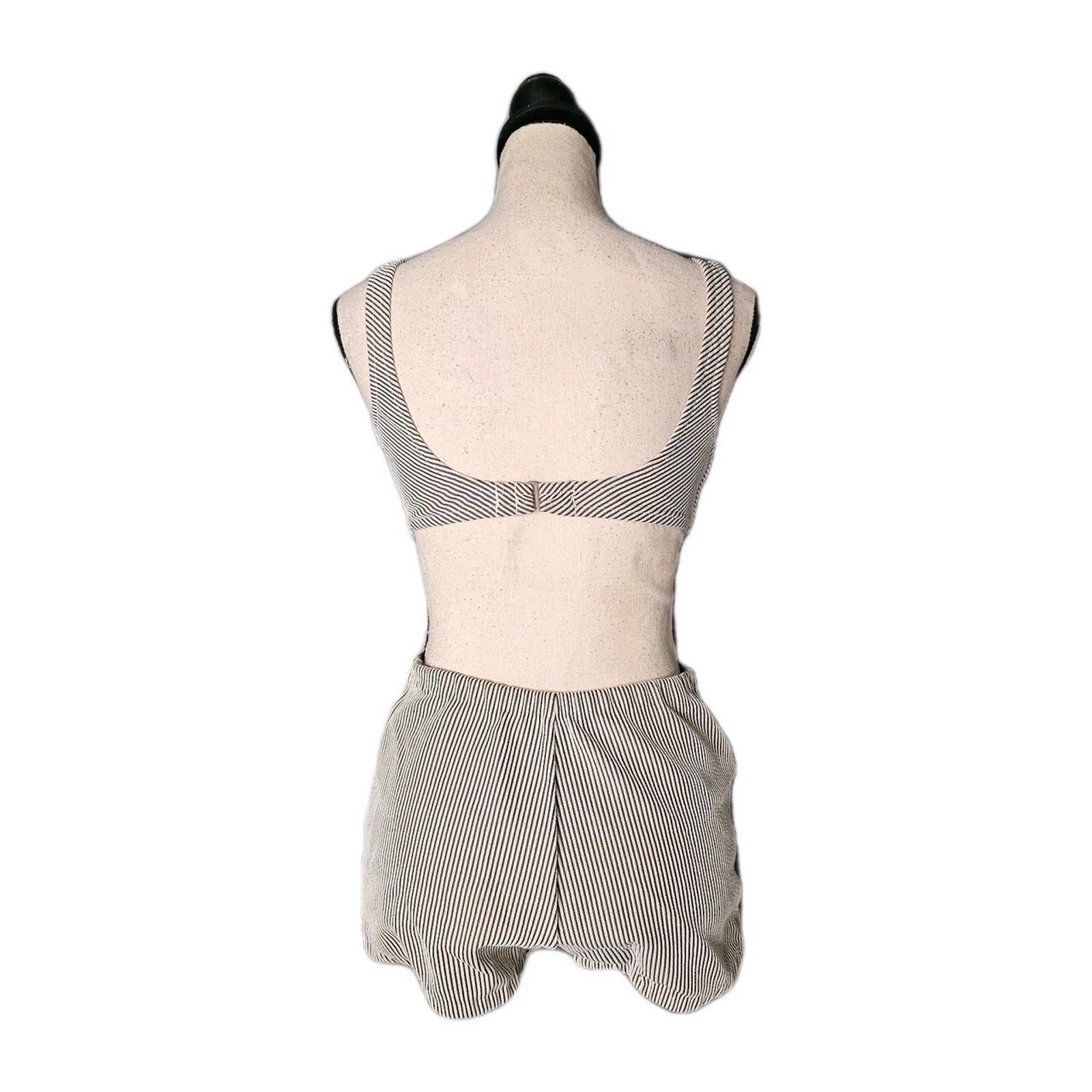 Vtg RoseMarie Reid 2 PC SWIMSUIT Sz 14 Striped Top Shorts Retro Pinstripe Lounge