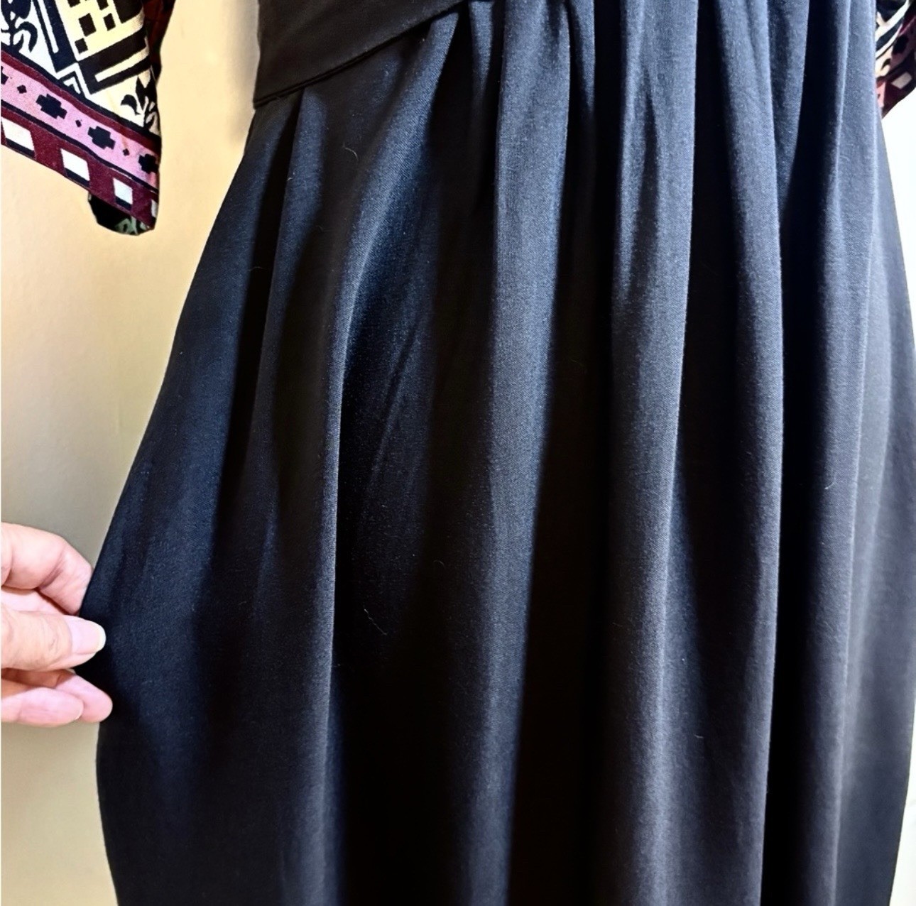 💥Vintage Ragtime Boho Midi Dress Pintuck Bodice Bodice Sz S💛