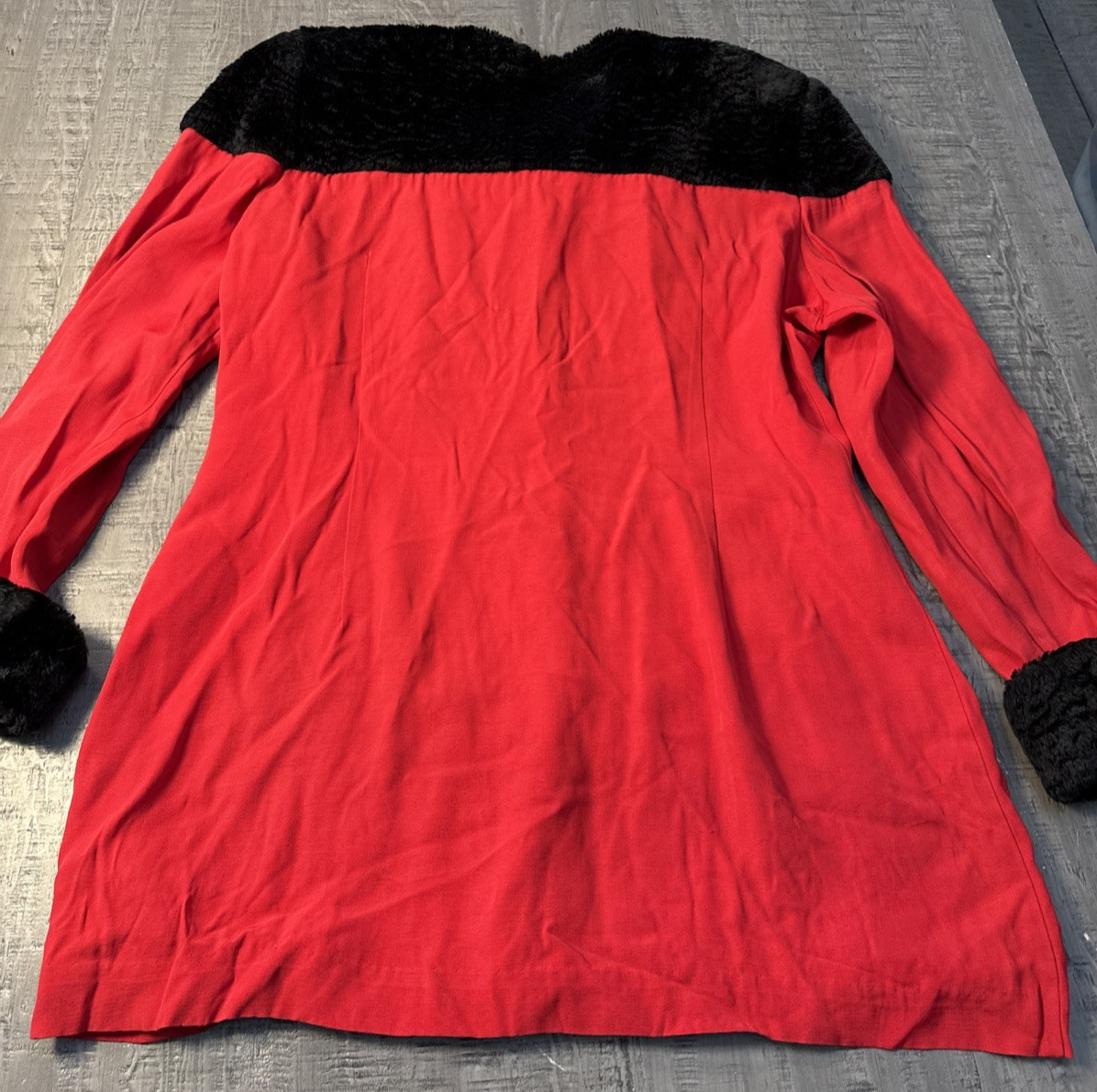 Vintage D’Albert Red and black Lightweight Mid Length Jacket Made In USA 1980s