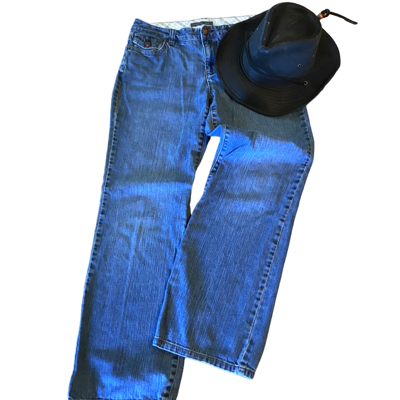Liz Claiborne Bootcut Jeans w/Leather Quilted Buttons, Vintage 90s Size 10