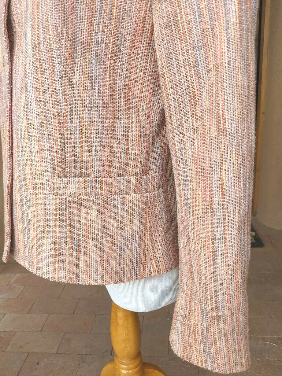ORVIS Silk Dupioni Jacket Pastel Cropped Deadstock Sz XS S USA