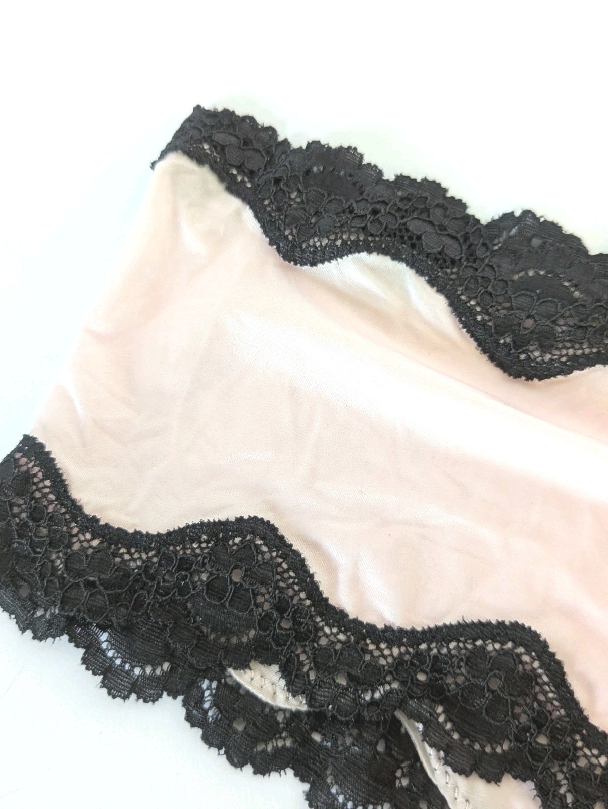 Vintage Victorias Secret Pink Cheeky Panty Black Lace Sheer Sexy Little Things L