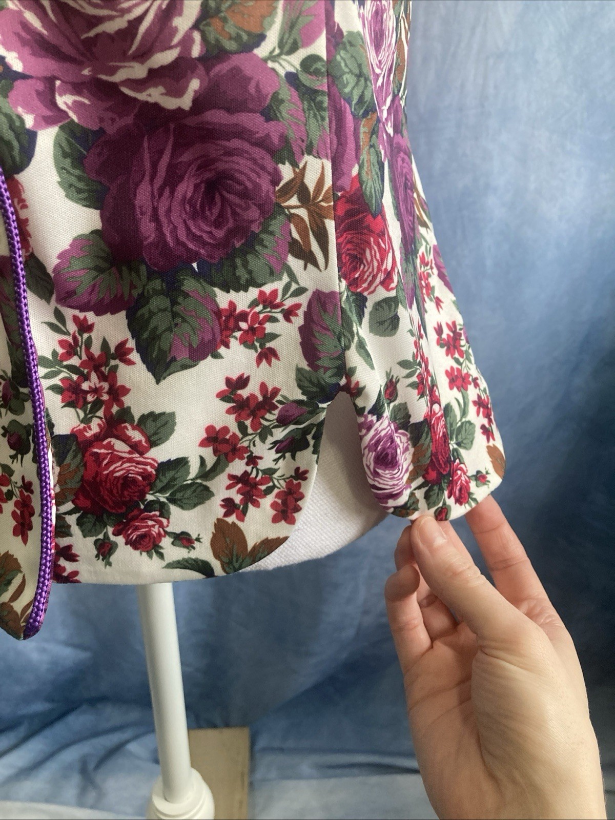 Vtg 80s 90s Whirlaway Frocks Floral Peplum Top Blouse Puff Sleeve Shoulder Pads