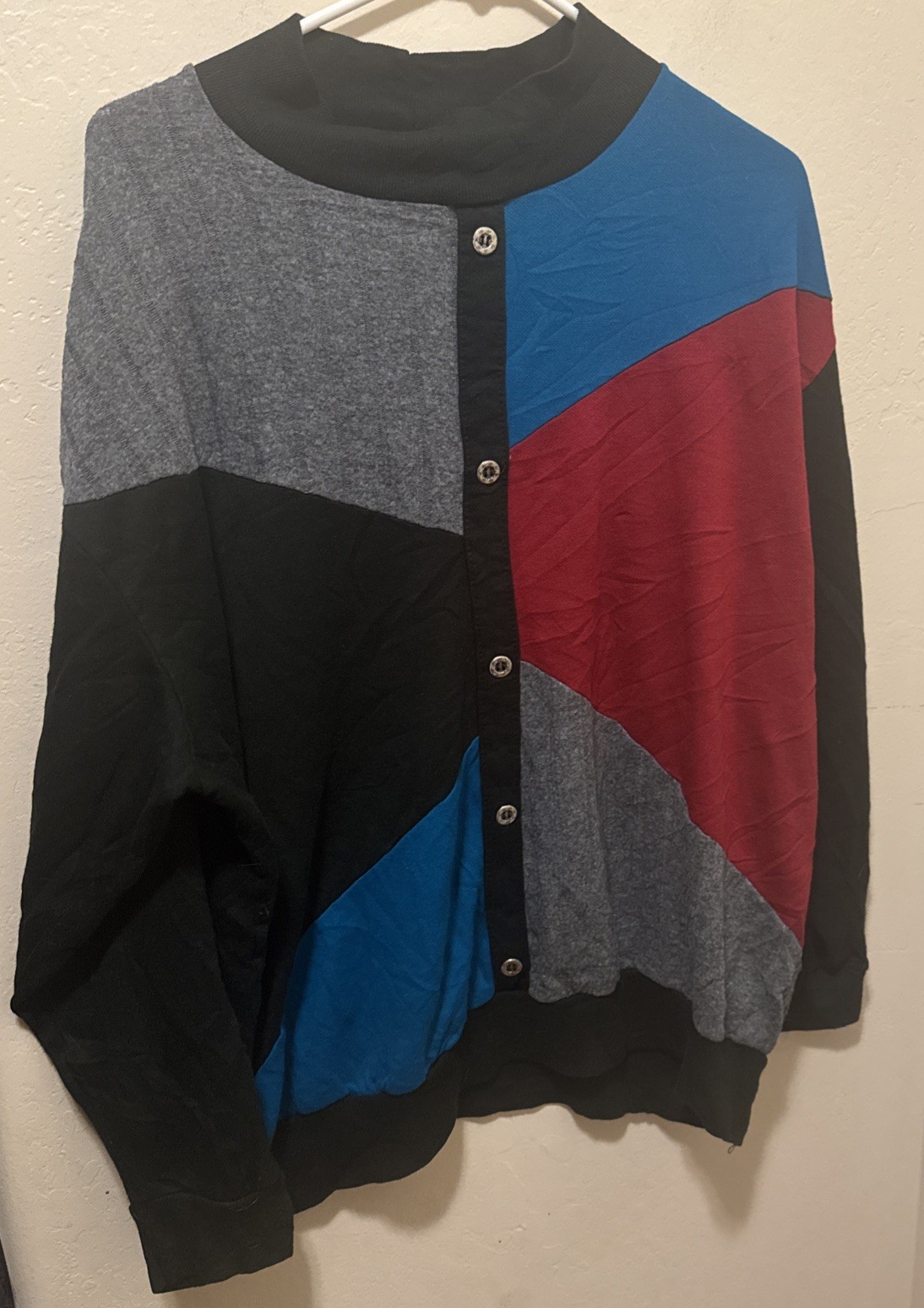 Vintage YS Studio Sweater Women’s Geometric Color Block 90S Plus Size 3X