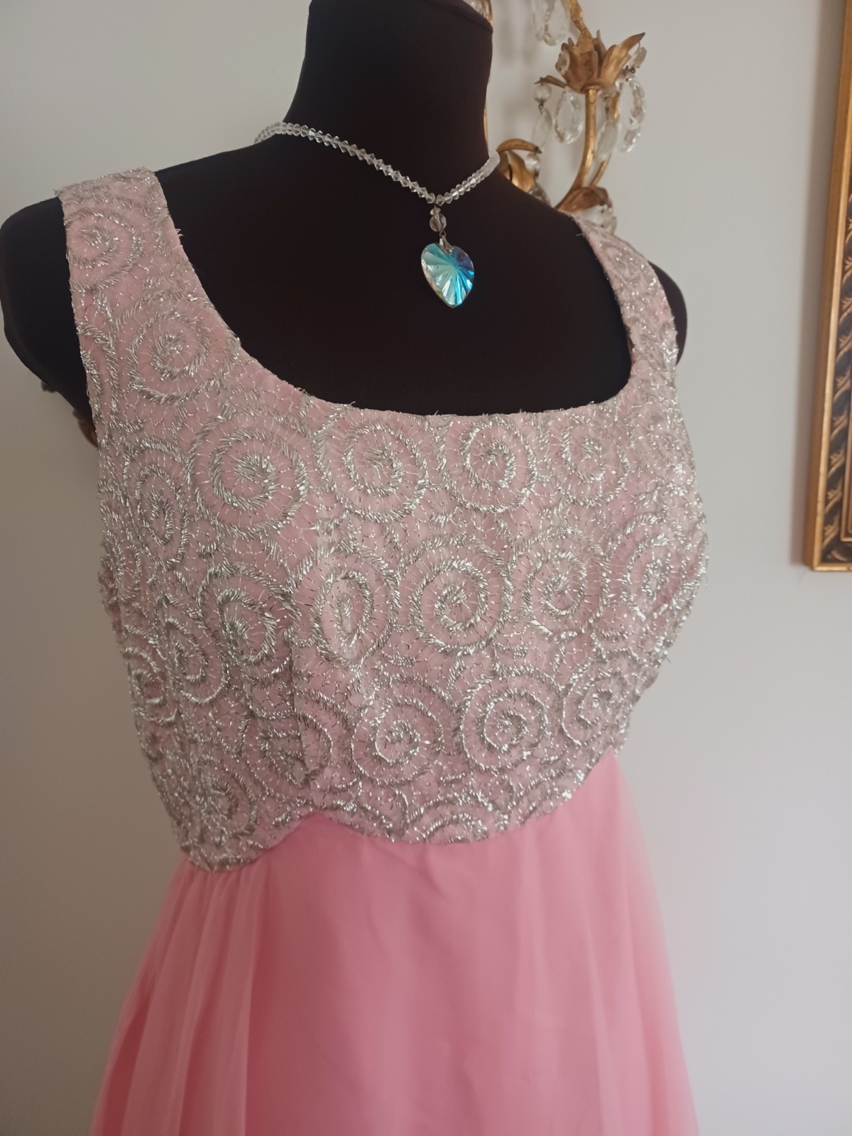 Mike Benet Pink Chiffon Party Dress Sleeveless Volup Sz Gorgeous
