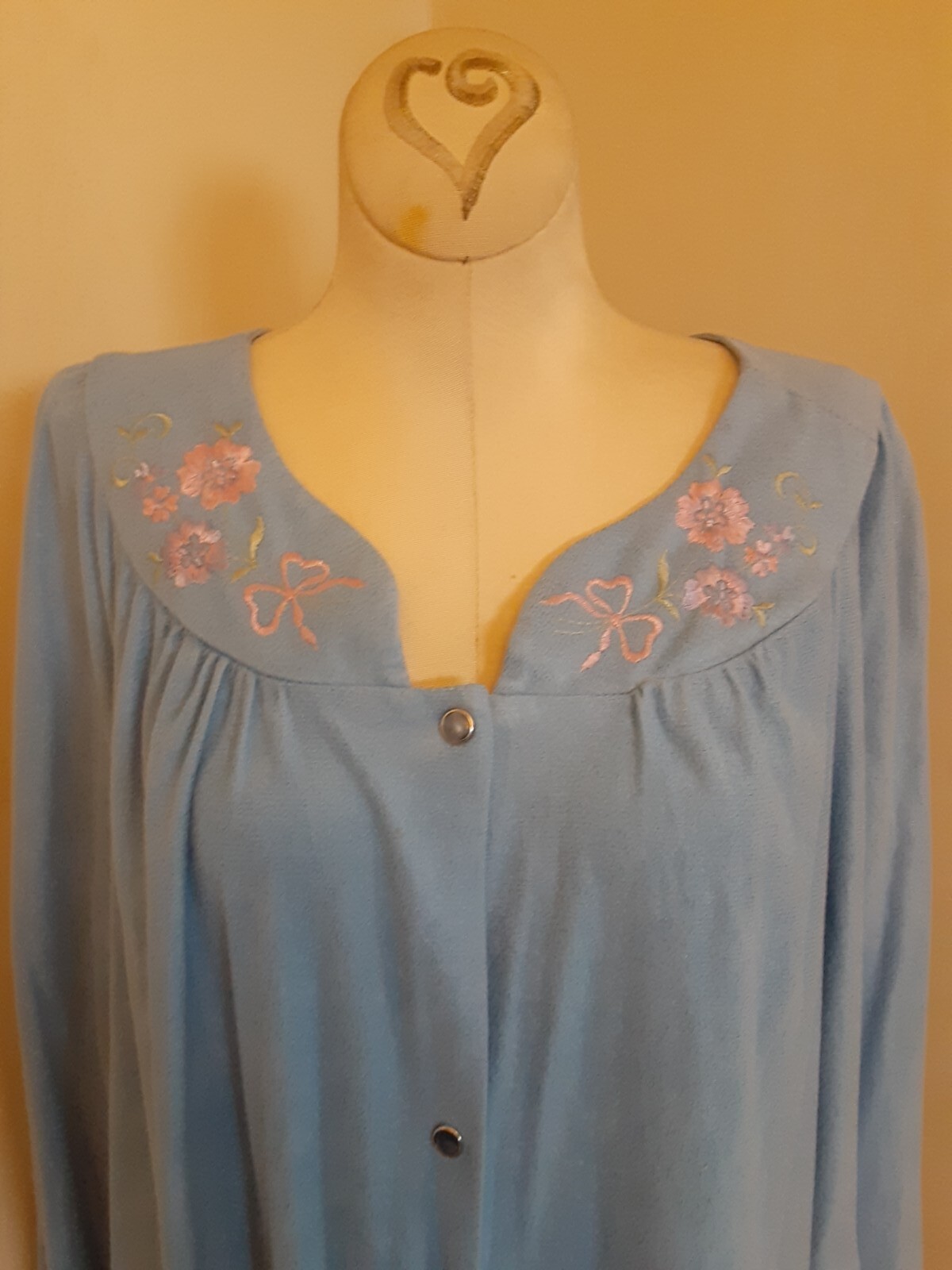 Vintage Dan Ellen Blue Nightgown Ribe House Dress Snap Closure Size 4X