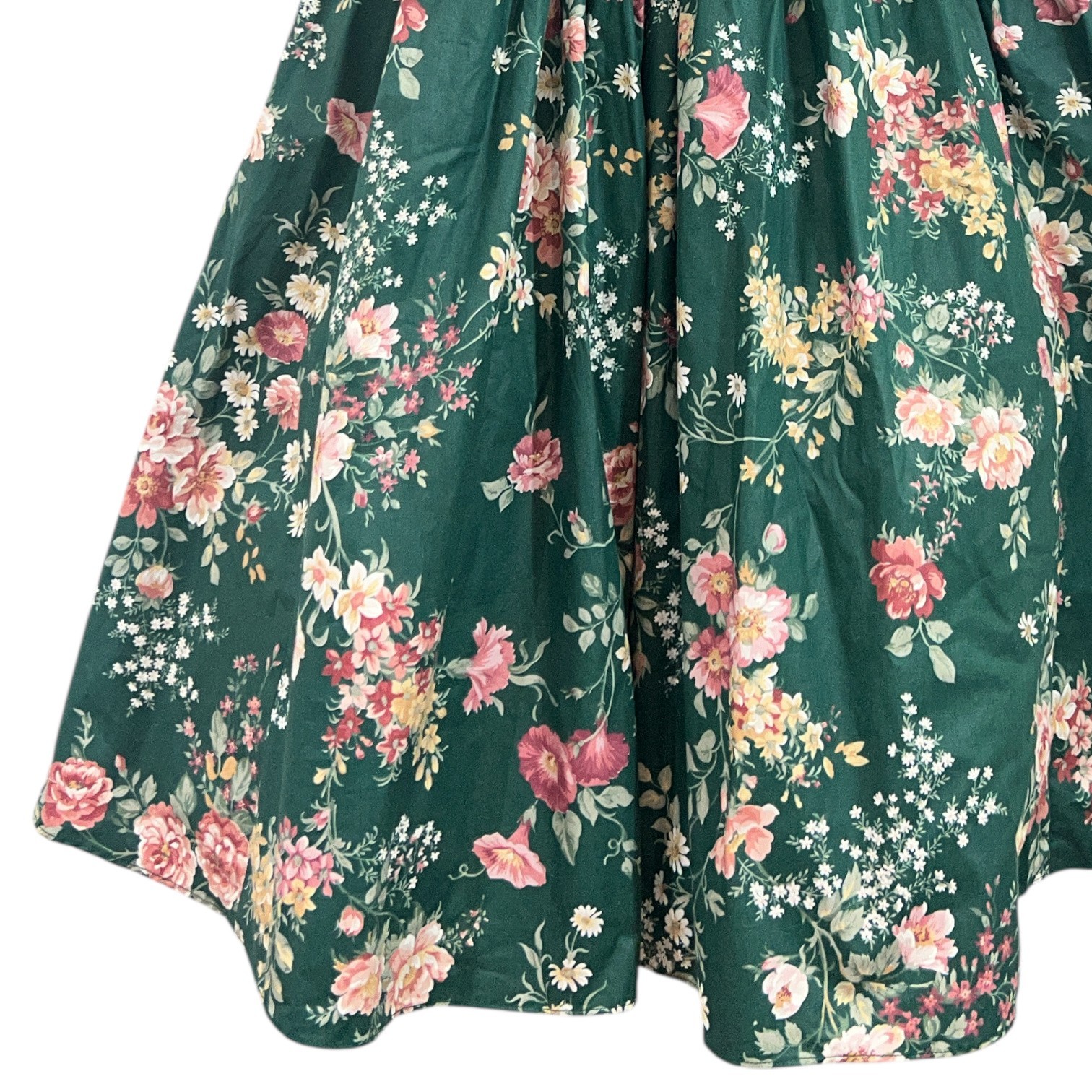 Vintage 80’s Loralie Floral Cottagecore Dress Green Size 10 Pre-Loved