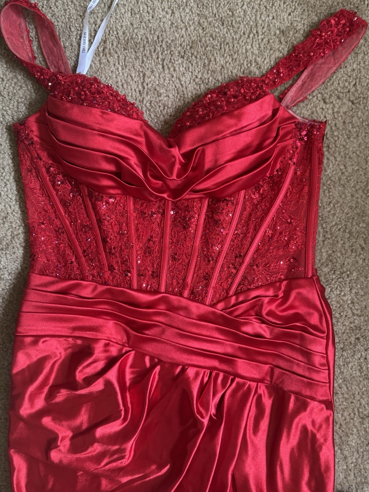 Sherri Hill Red Never Worn Prom Dress Size 14