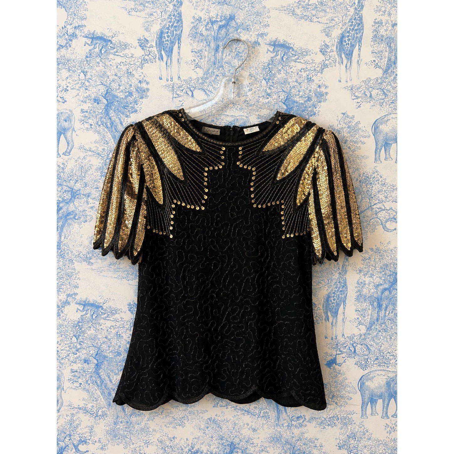 Vintage Stunning Gatsby Art Deco Stenay Beaded Top Gold Evening main character M