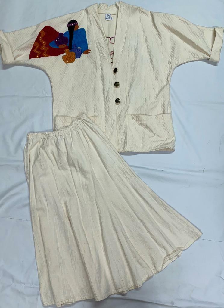 Vintage Alfredo’s Wife 2 Piece Jacket & Skirt Womens XL Southwest Design