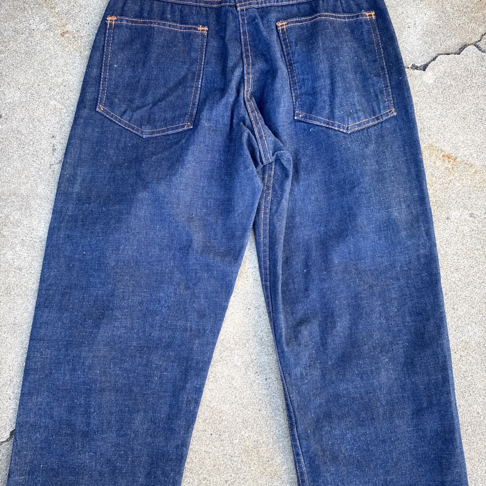 Vintage 1940s 1950s Denim Pants High Waist Jeans Dungaree Sportswear Western
