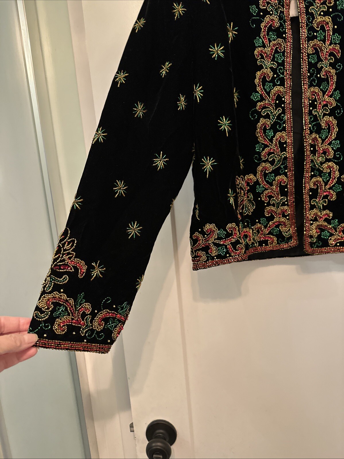 Vintage Adrianna Papell Evening Beaded Velvet Jacket Holiday NWT Women’s Sz M