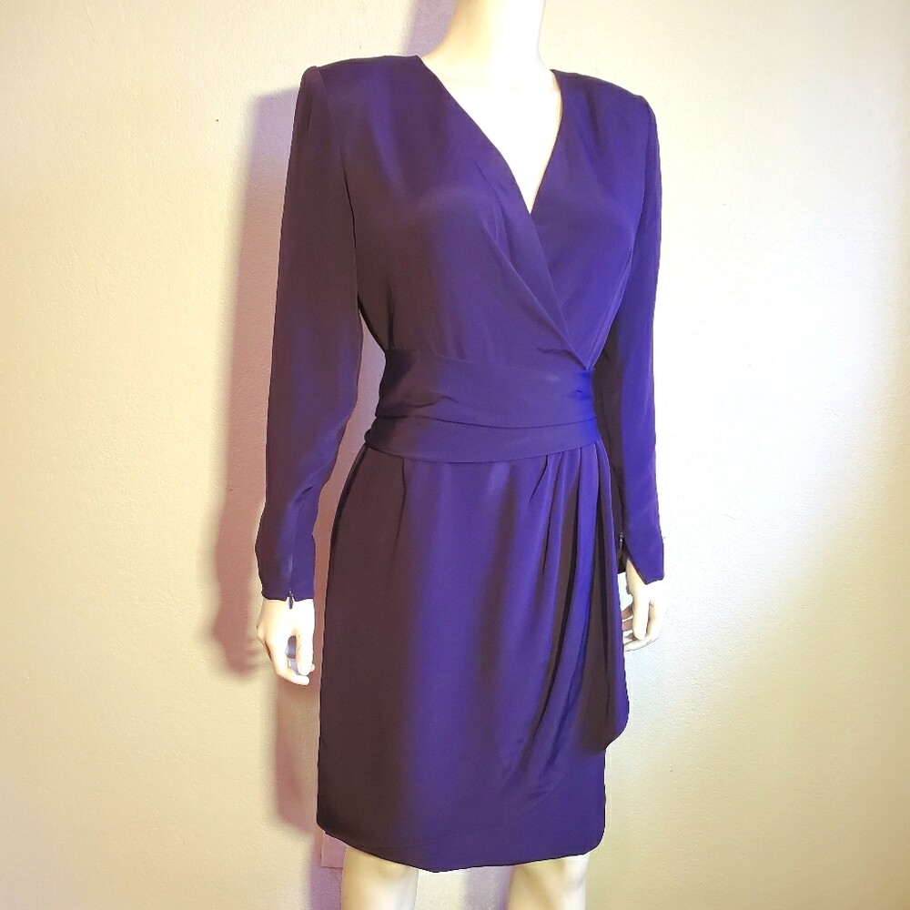 Vintage 80s Designer Purple Gown Stanley Platos
