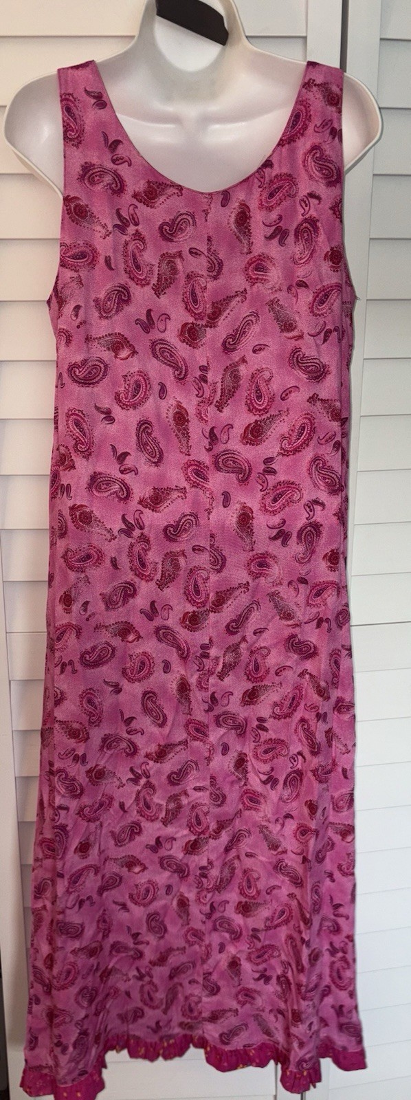 Vintage Dressing Clio Maxi Dress Grandma Pink Paisley Peasant Cottagecore Sz S