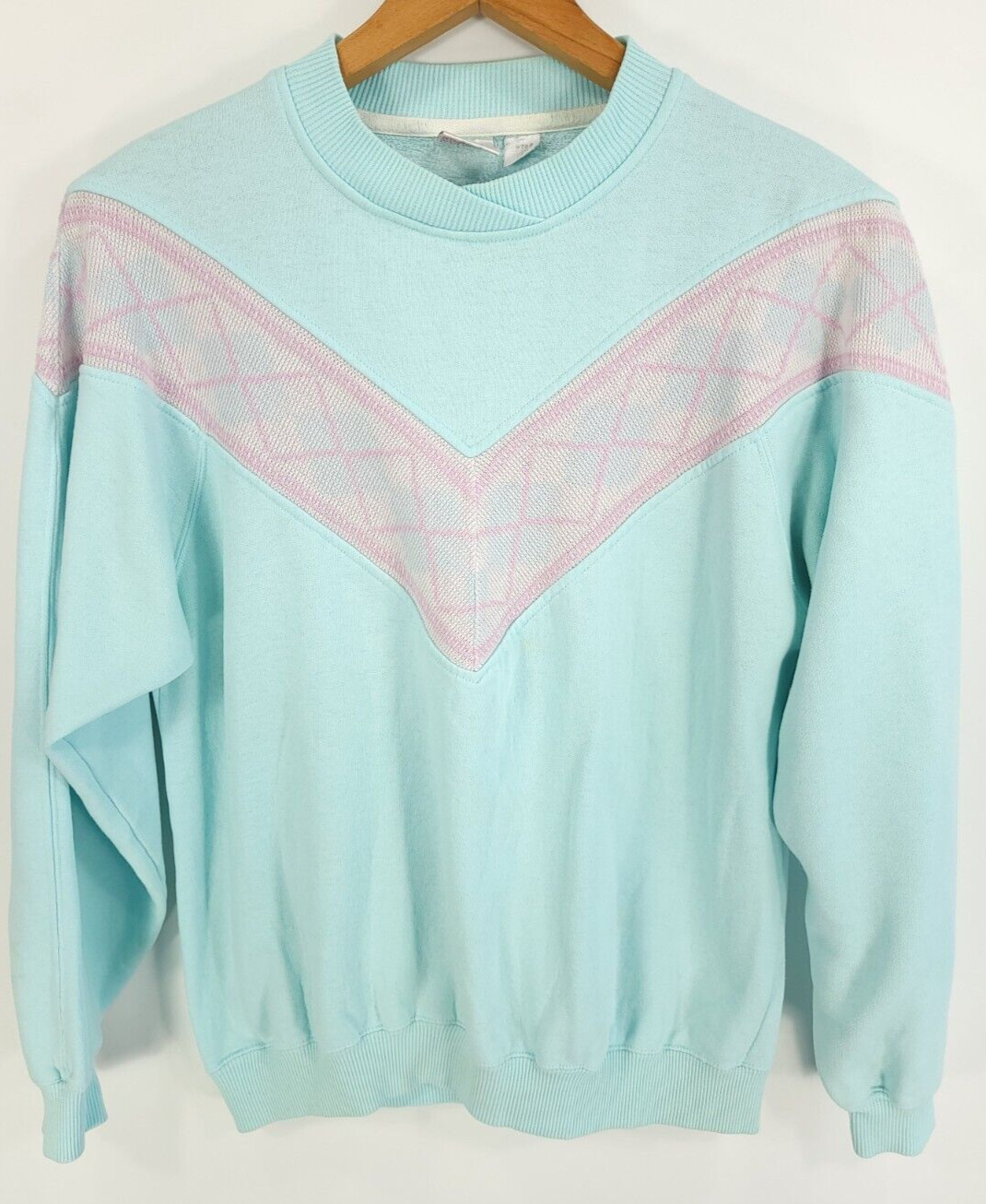 Vtg Wilson Pullover Sweatshirt Womens Large Sea Foam Green Retro Distressed