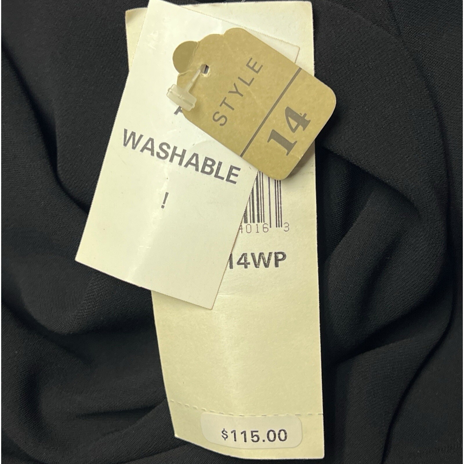 VTG S.L. Fashions Dress 14WP Black LBD Short Sleeve Envelope Hem Classic Elegant