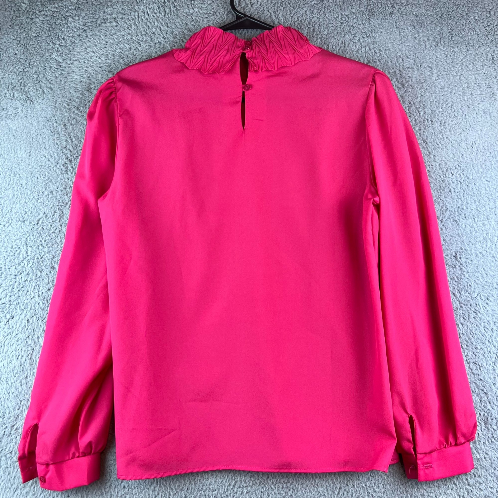 Vintage Rhoda Lee 1970s Pink Blouse Vtg Sz 12 Romantic Ruffled Collar