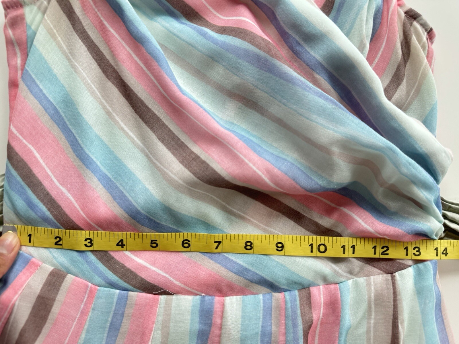vintage 70s 80s Style C’est Moi rainbow striped strappy Sun Tea Party Dress M