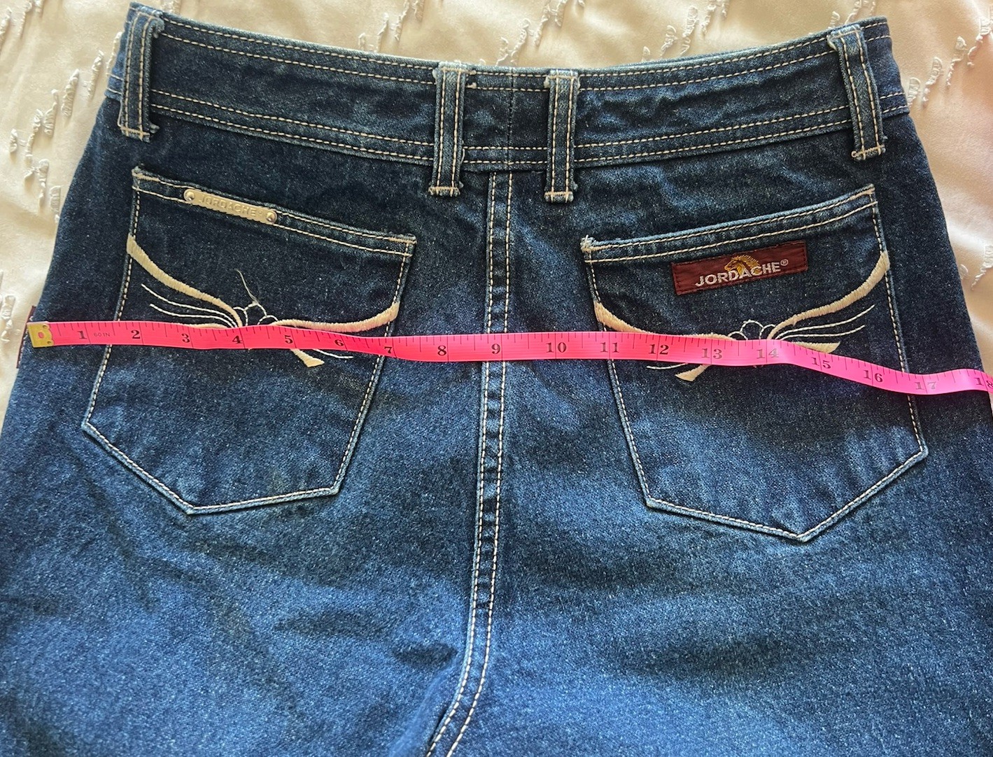 VINTAGE JORDACHE JEANS DARK BLUE SIZE 28 Waist 36 Hip Horse Head Logo 1980’s