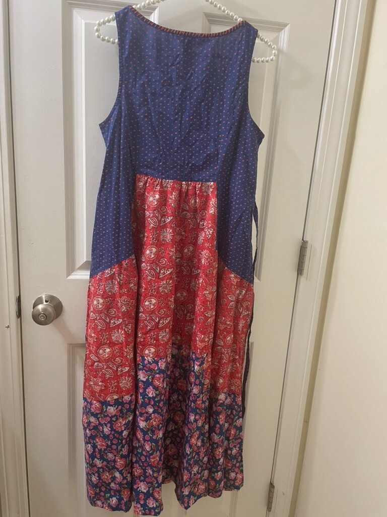 APRIL CORNELL dot Floral Cottage core Garden Party Casual sundress xxs
