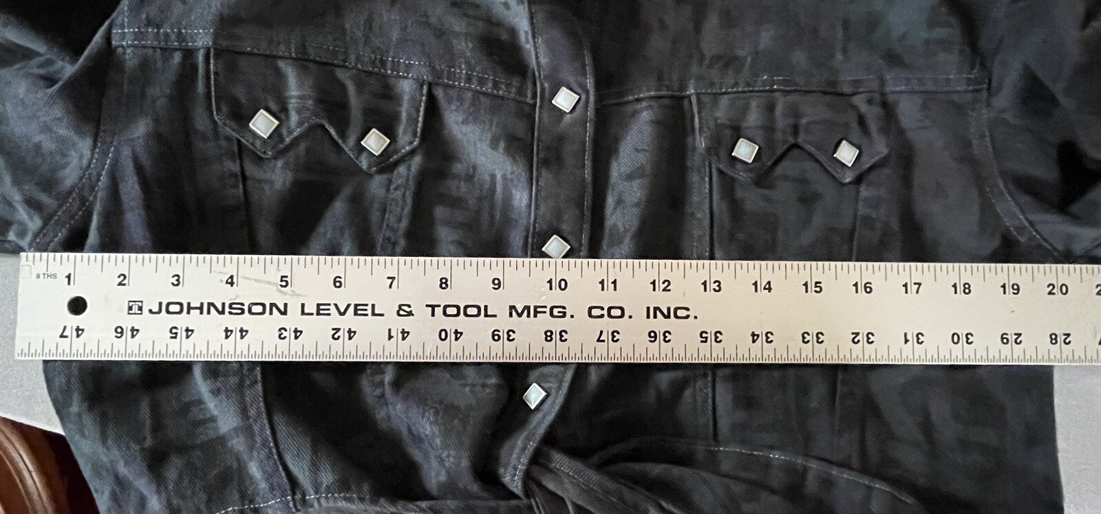 Rockmount Ranch Wear Western Crop Shirt Jean Jacket Abstract Print M NOS 90s
