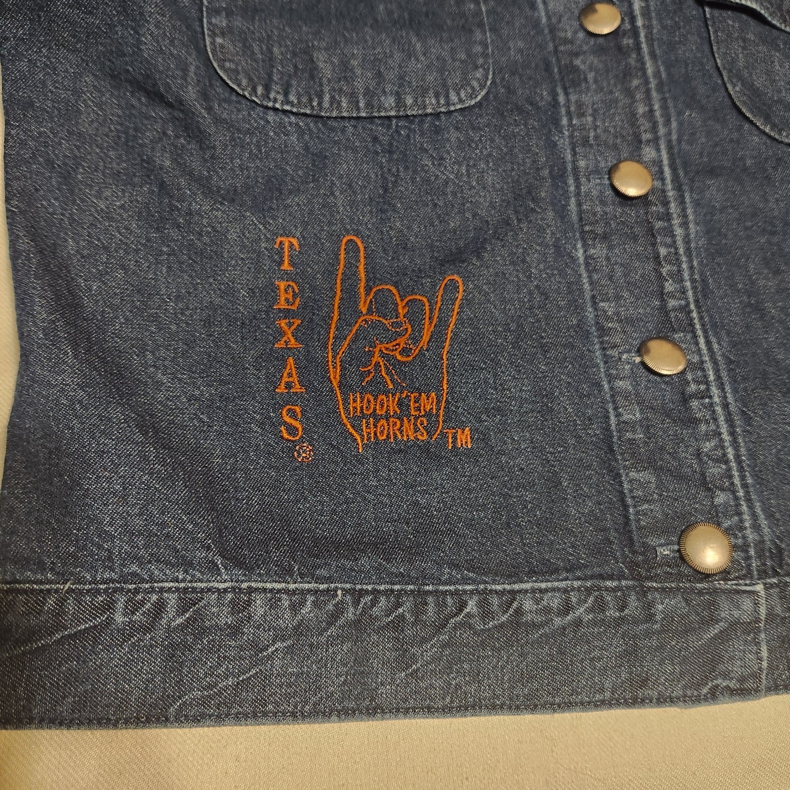 Vintage 90s Gotcha Covered Texas Embroidered Denim Jacket Womens M