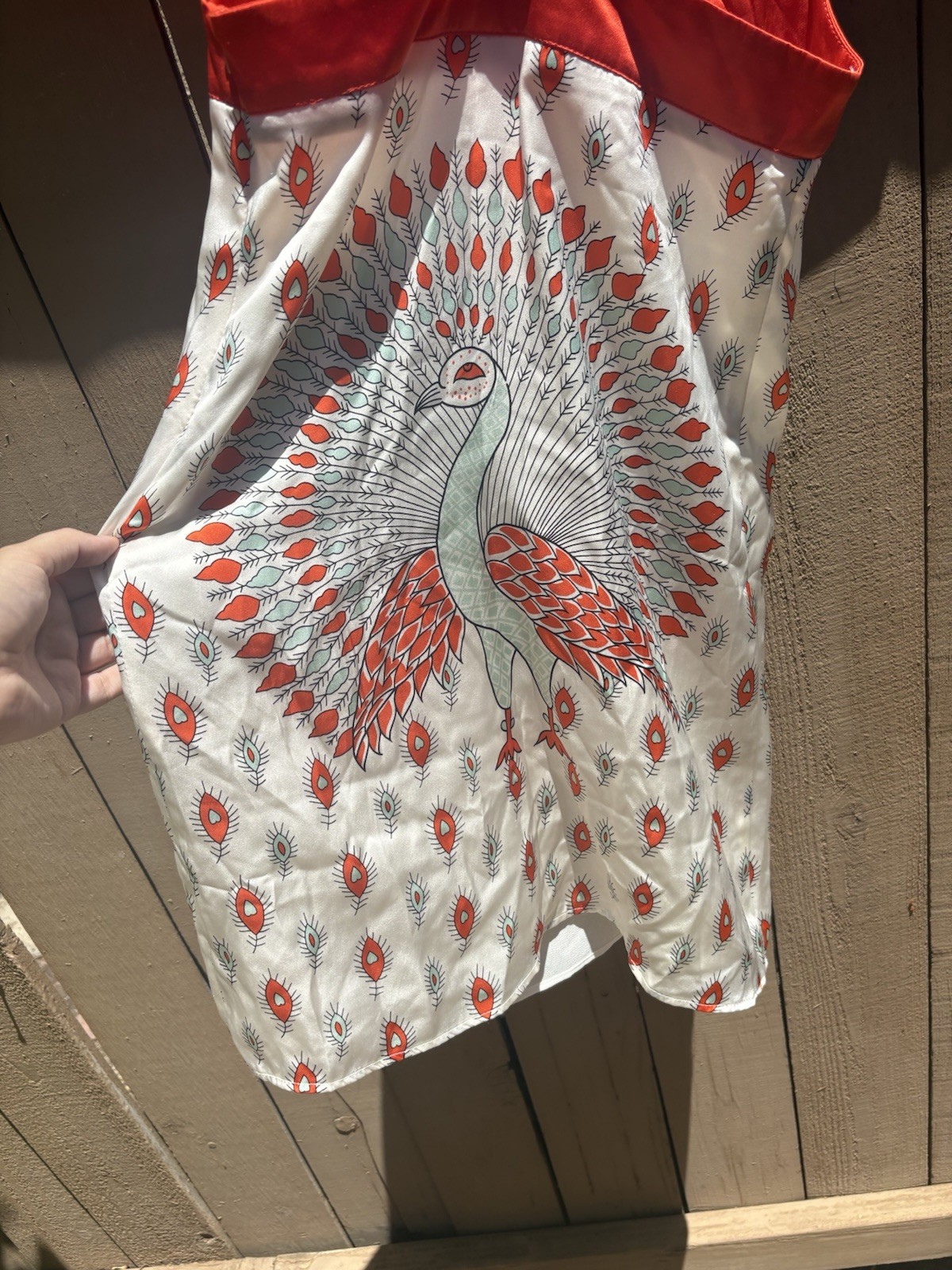 VTG Y2K Voom by Joy Han Peacock Print Sleeveless Blouse Racerback Women’s Small