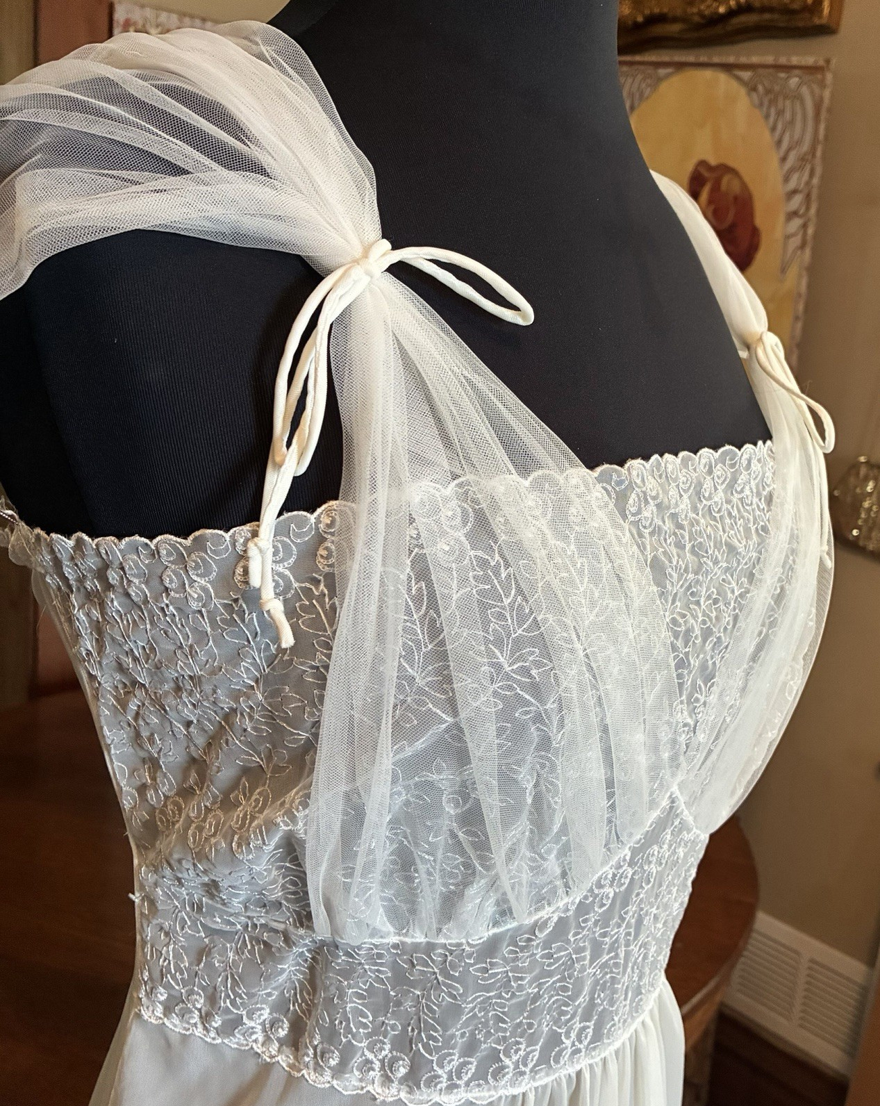 Vintage Sexy Naughty Sheer 1960S Miss Siren Nylon Négligée Nightgown Size 38 ￼