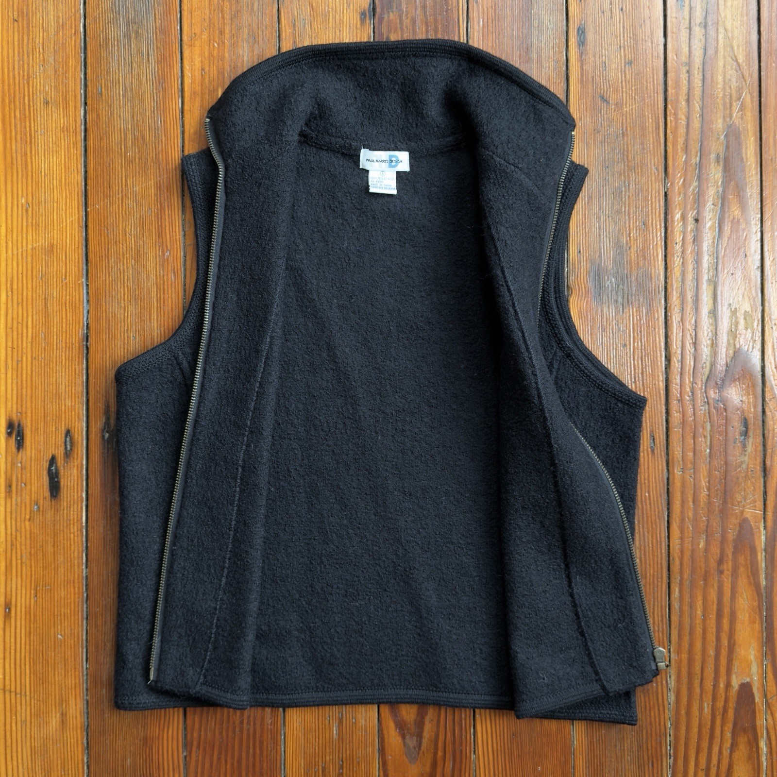 Vintage 2000s PHD Paul Harris Design boiled wool black zip vest Small