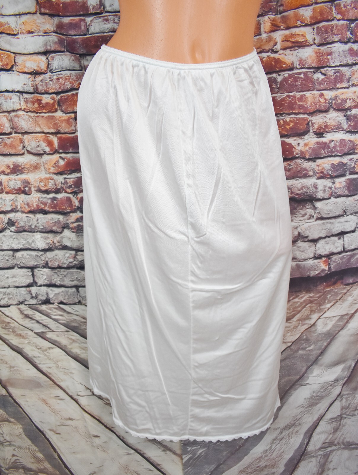 Vtg Sears Large Half Slip Nylon White Lace Sissy 29 Inches