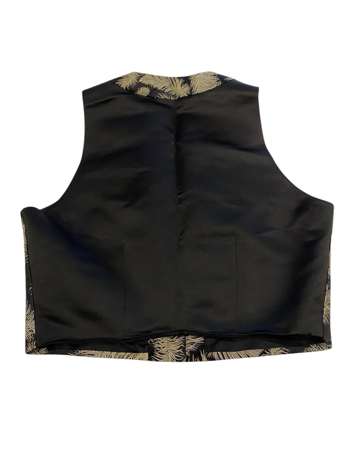 Vintage 90’s EMANUEL Emanuel Ungaro Feather Pattern Silk Rayon Blend Vest 4/38