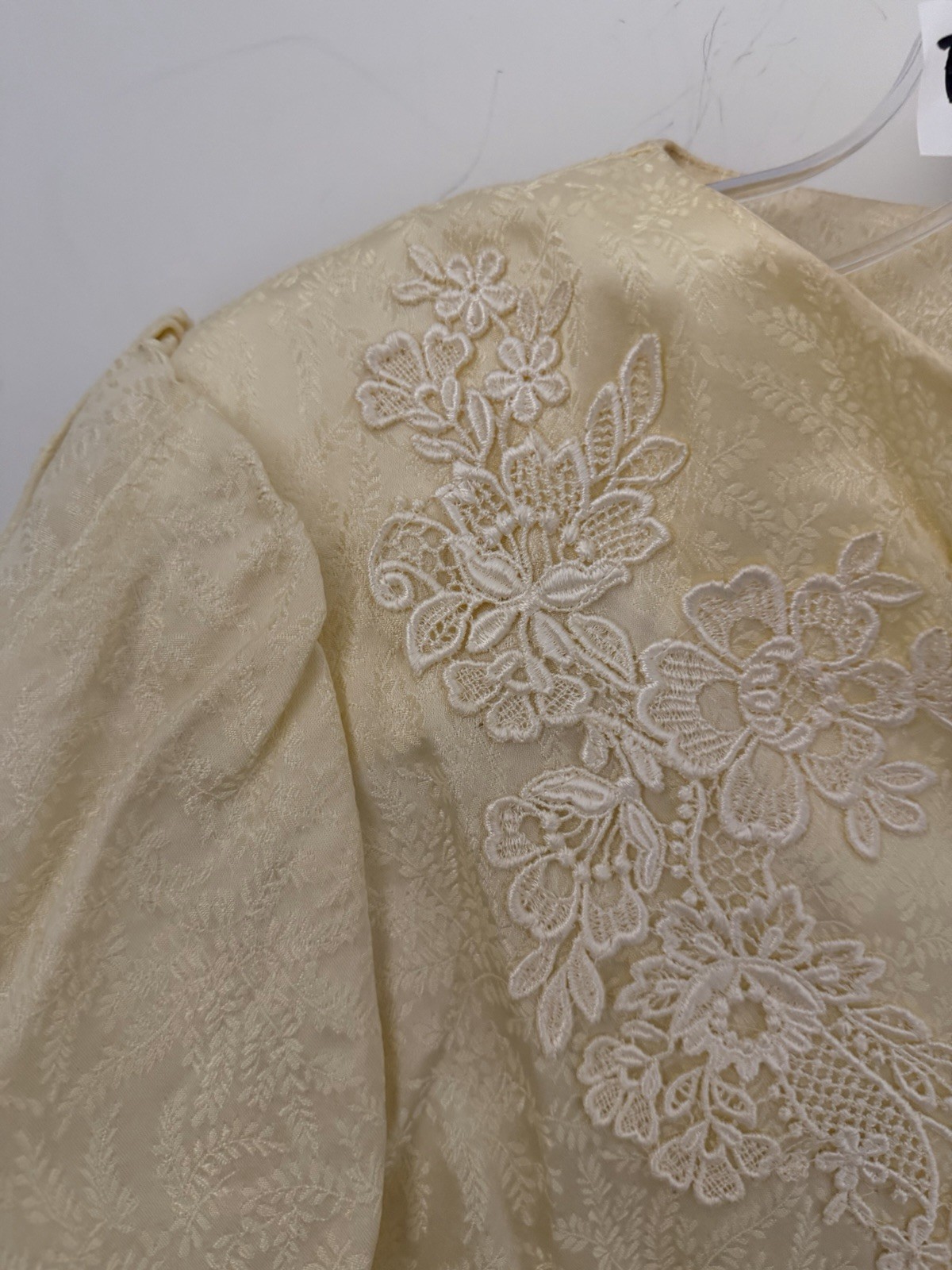 Dead Stock 80s Scott McClintock Ivory Embroidery Blouse Cottage Sz 10