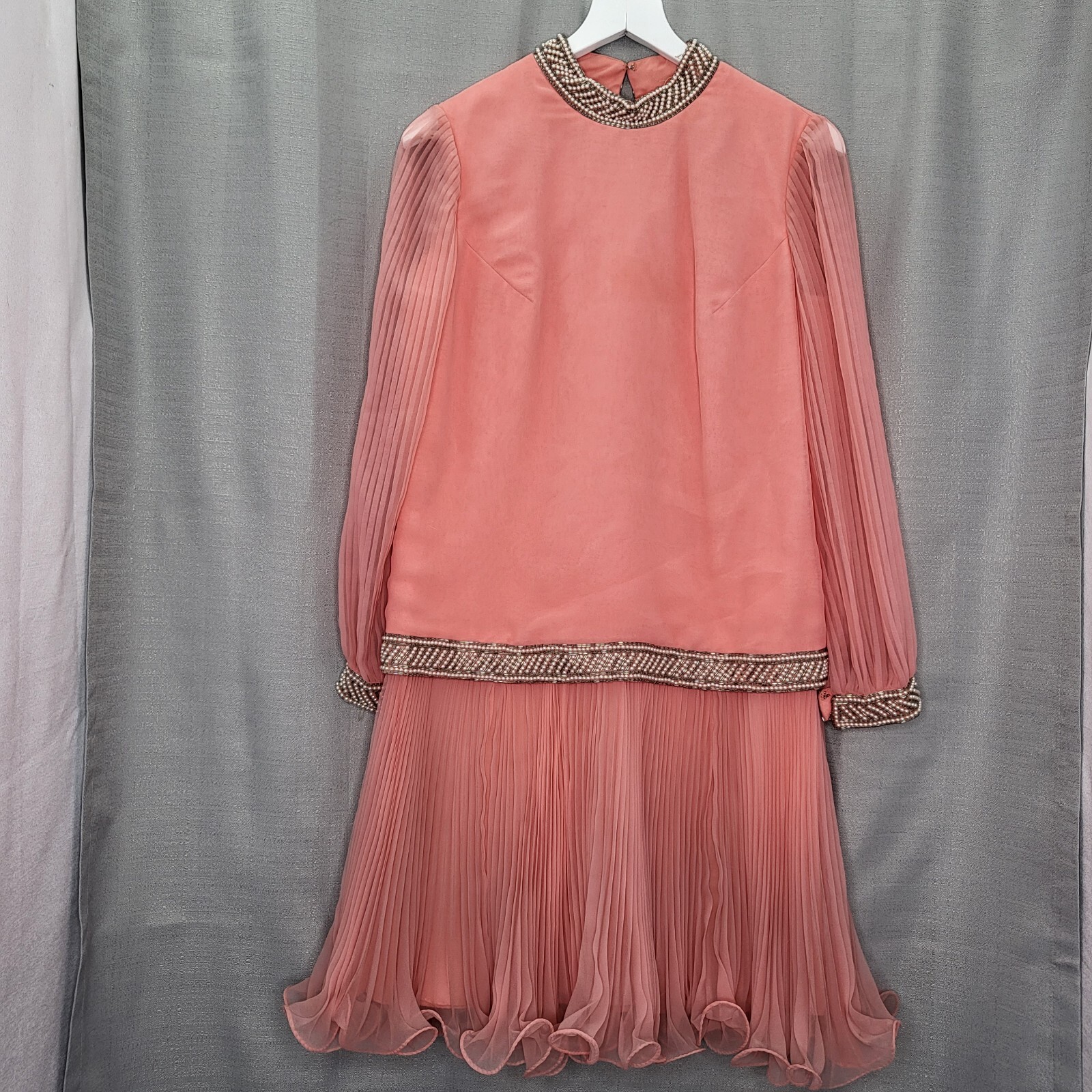 Vintage Jack Bryan Women Chest Size 39 Inches Peach Colored Dress