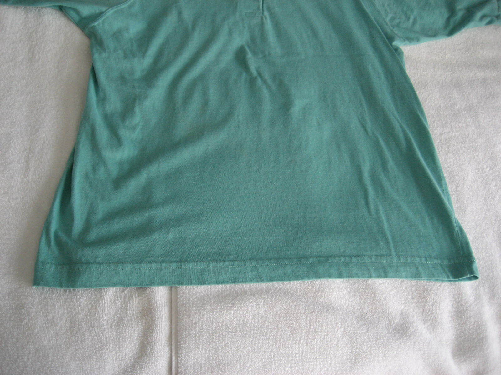 Late 1980s Vintage Laura Ashley Seafoam Green Aqua Cotton Knit Shirt Top Sz S/M