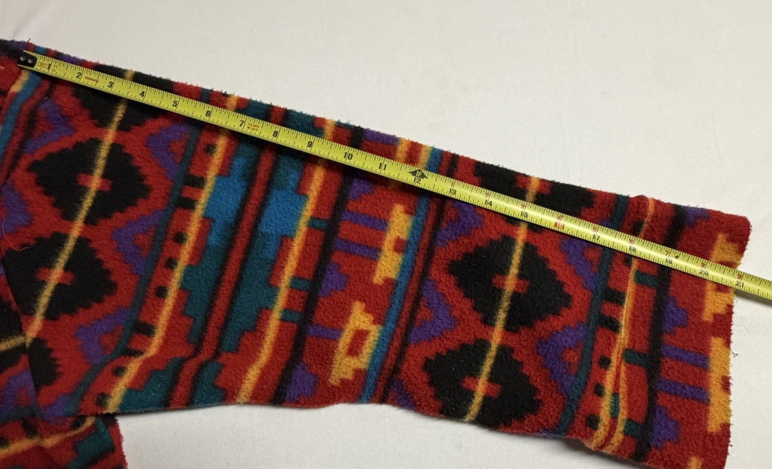 Vintage Climate Zone Fleece Jacket Geometric Aztec Print Hooded Buttons Womens M