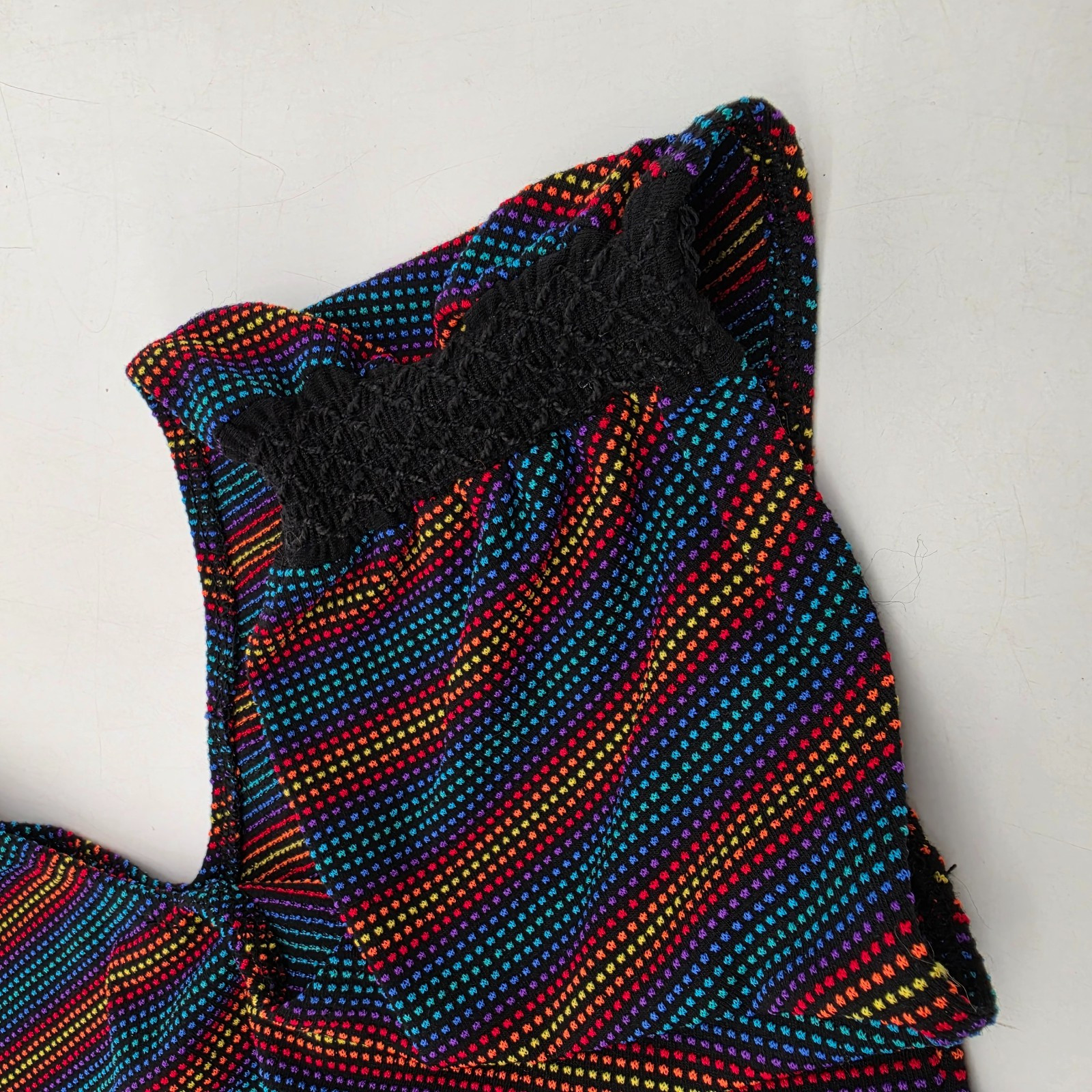 Vintage RAIN BEAU Aerobic One-Piece Leotard Size Small Black Rainbow Jazzercise