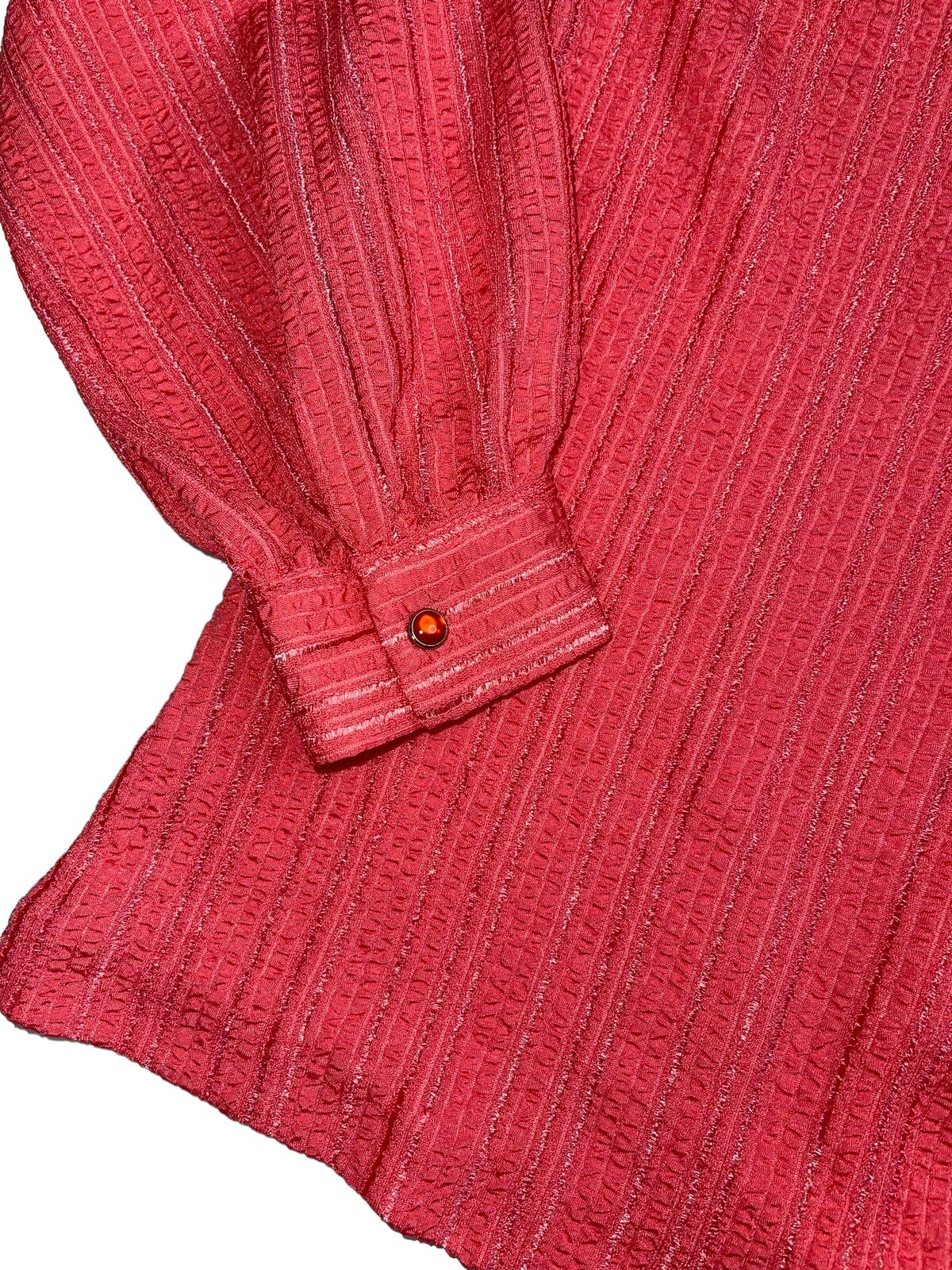 vintage miller western shirt Womens 10 / 32 Coral Polyester Knit Snap