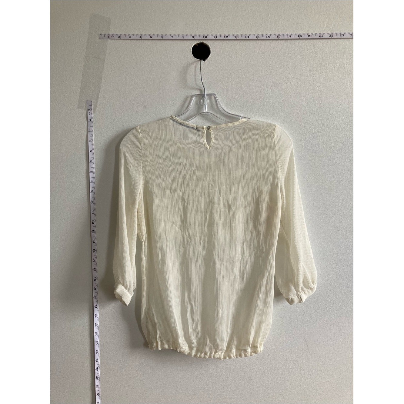 ZaraXS Breezy crinkled chiffon texture Long Sleeve Pintuck Romatic Ruffle Blouse