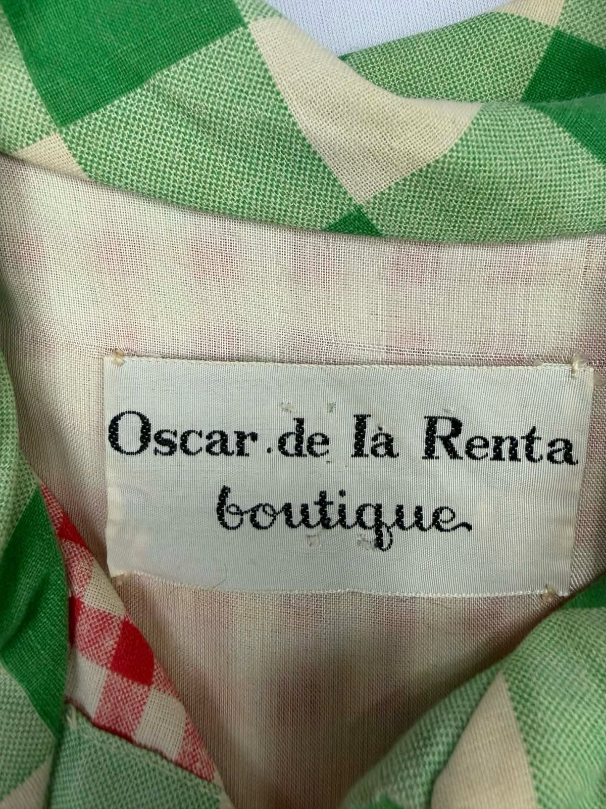 Vintage Oscar de la Renta Boutique Joseph Magnin Gingham Shirt Dress