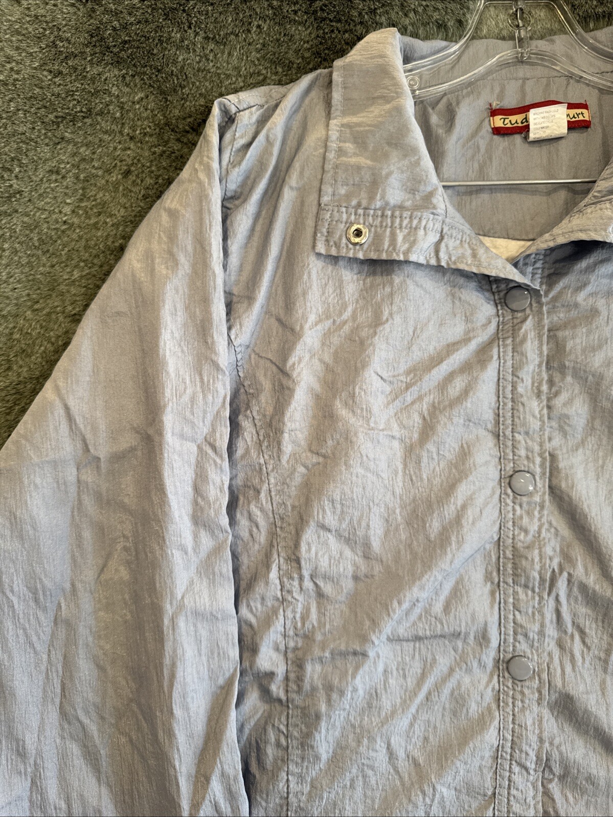 Vintage Metallic Silver bomber Jacket Windbreaker TUDOR COURT by HABAND, size 4X