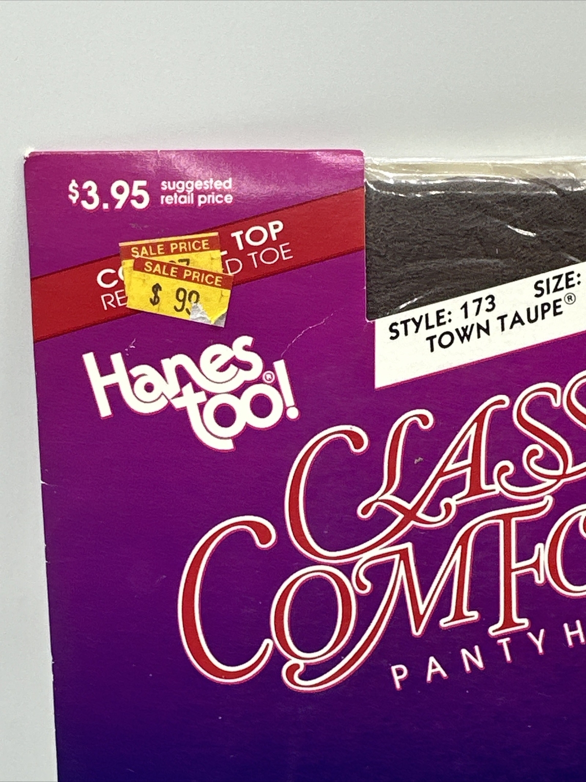 Hanes too Classic Comfort Pantyhose Womens EF Town Taupe Control Top VTG 1990