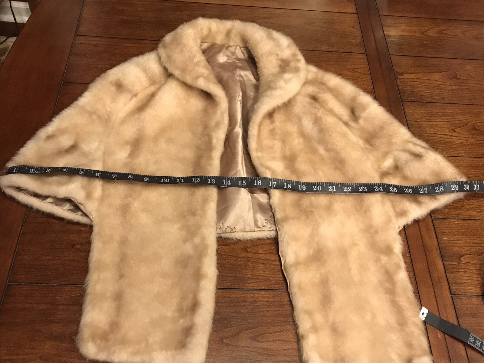 Regina Glenara by Glenoit Faux Fur Cape Shrug VINTAGE light brown