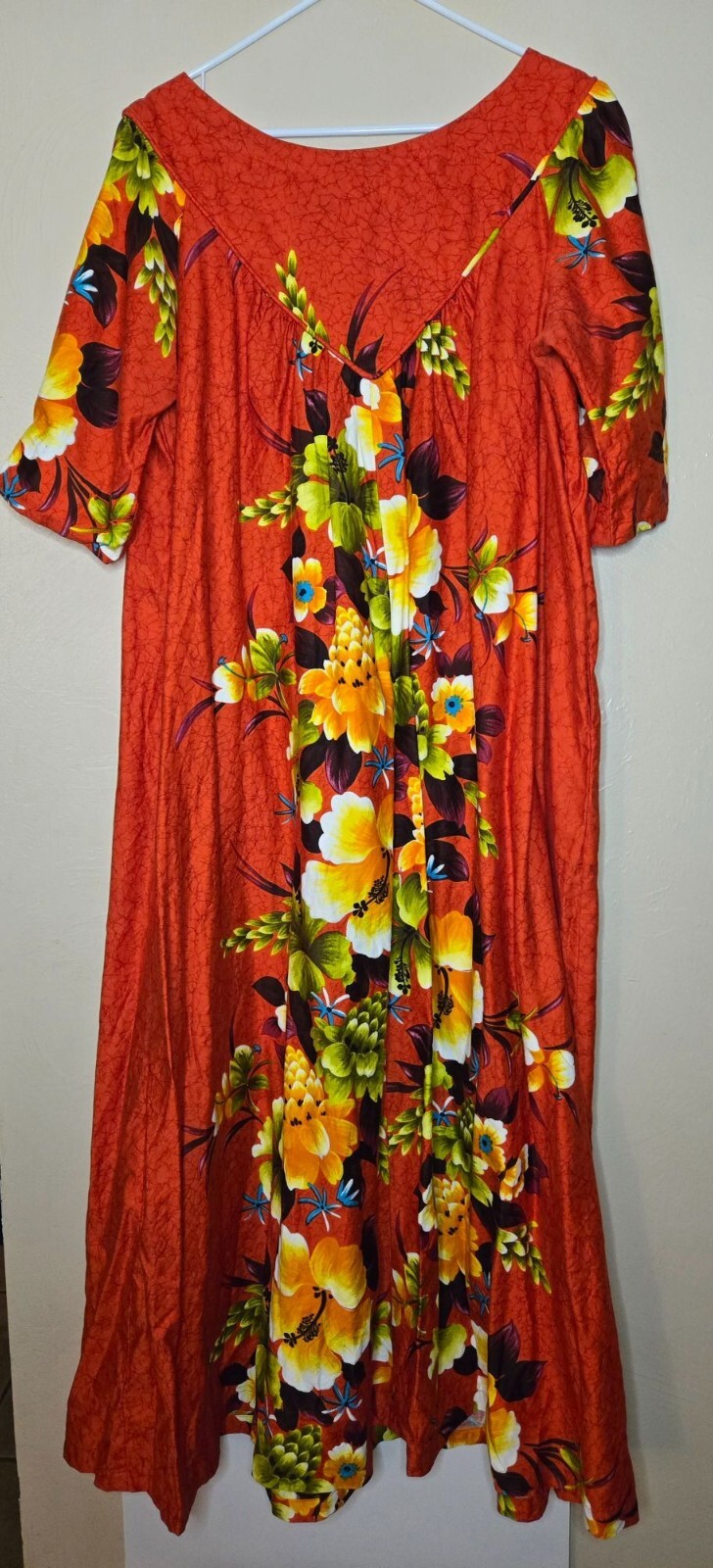 Vintage Penneys Hawaii Mumu Hawaiian Print Lightweight Maxi Dress Classic 60’s