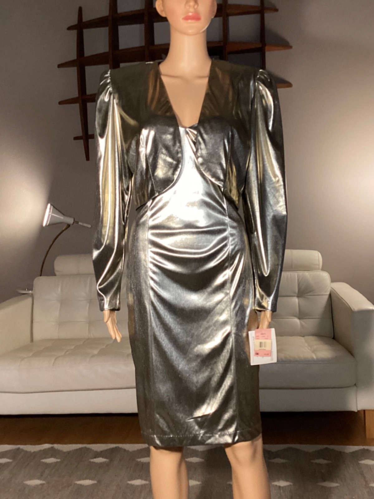 Vintage 80s Gold Lamé Metallic Dress & Jacket Deadstock NOS
