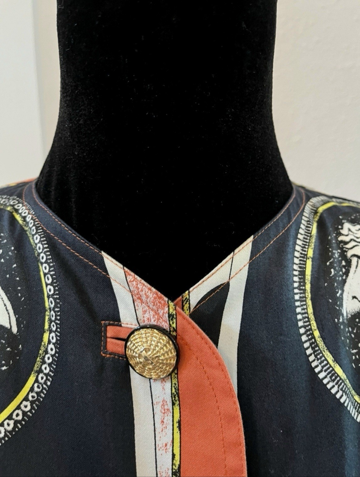 Vintage GIANNI VERSACE Multicolor 100% Cotton Jacket, Made In Italy, Signed