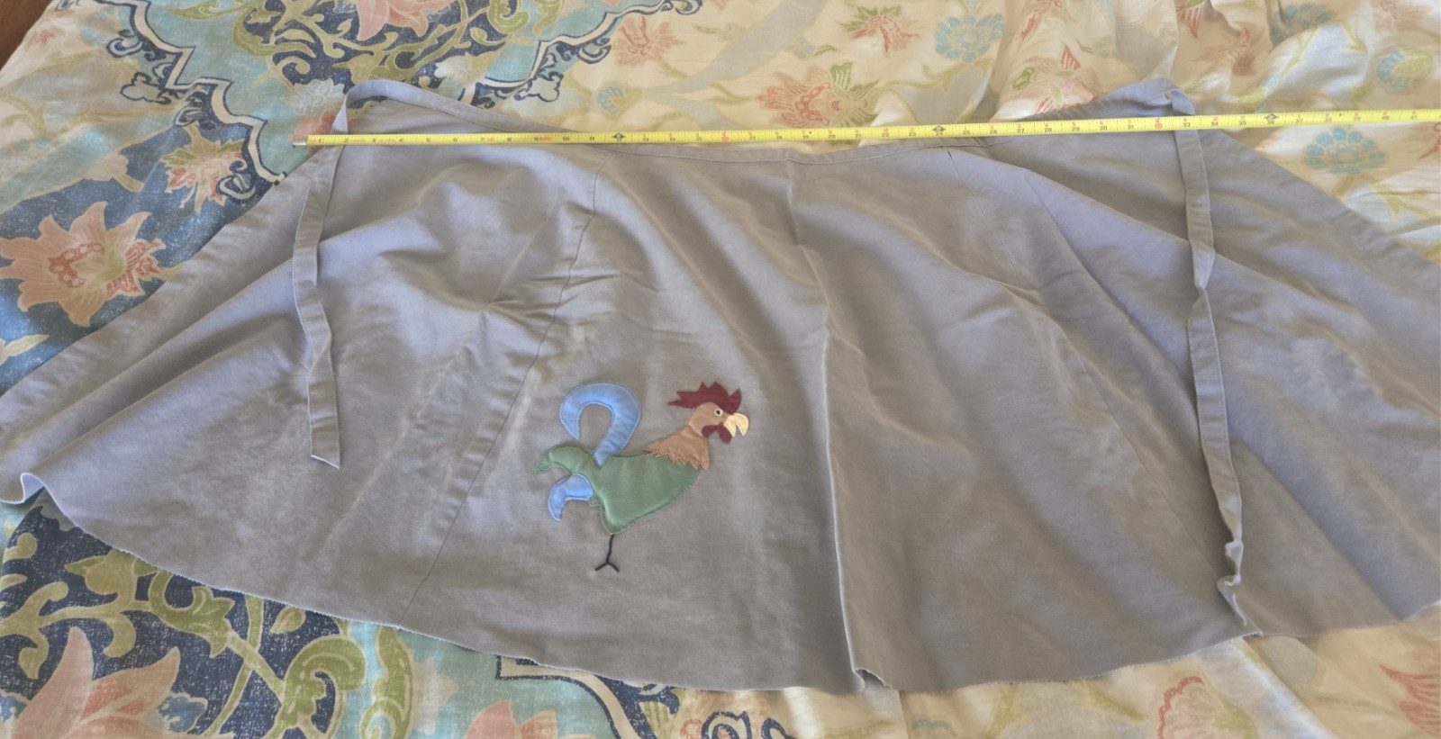 Vintage Crabtree Virginia Red Wrap Around Skirt Size Medium With Rooster